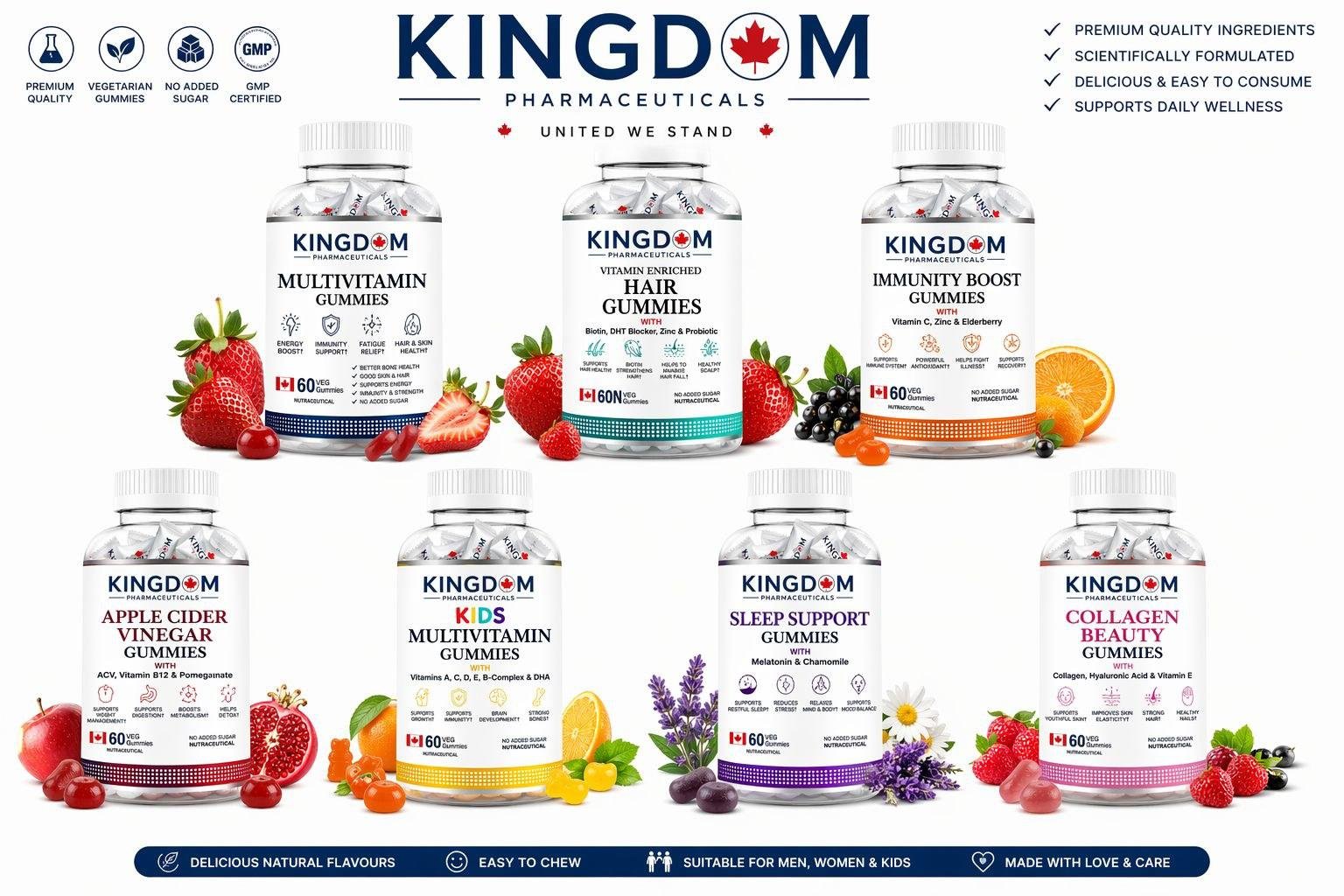 Nutraceutical gummies product range